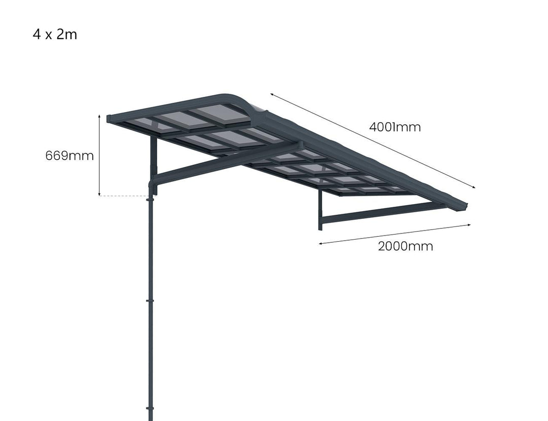 Country Window / Door Awning Canopy Collection Size: 2x1.5m Color: Grey
