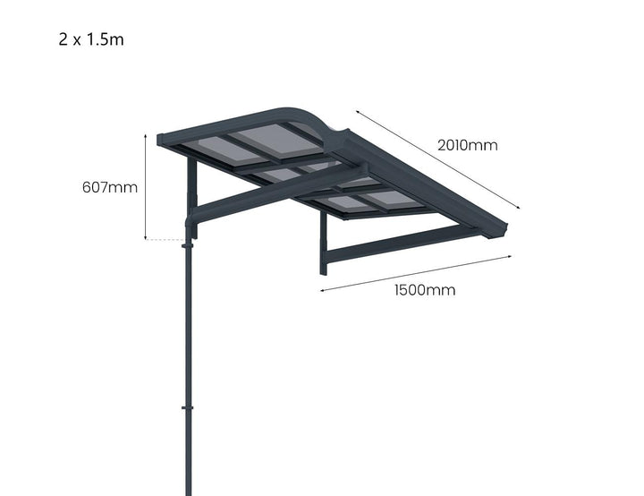 Country Window / Door Awning Canopy Collection Size: 2x1.5m Color: Grey