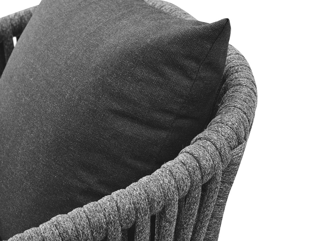 Kereru Aluminium and Rope Outdoor Dining Chair Colour: Grey
