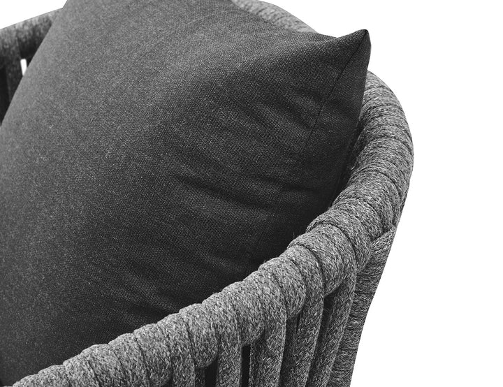 Kereru Aluminium and Rope Outdoor Dining Chair Colour: Grey