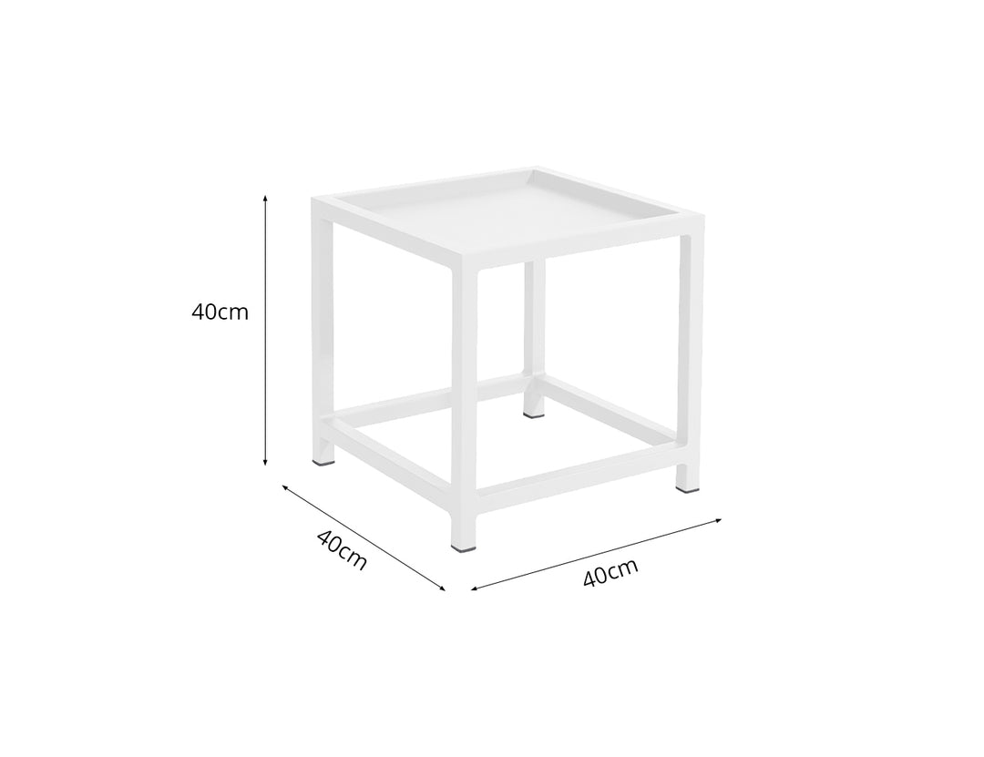 Florican Aluminium Outdoor Side Table Color: White