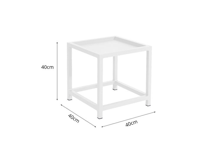 Florican Aluminium Outdoor Side Table Color: White
