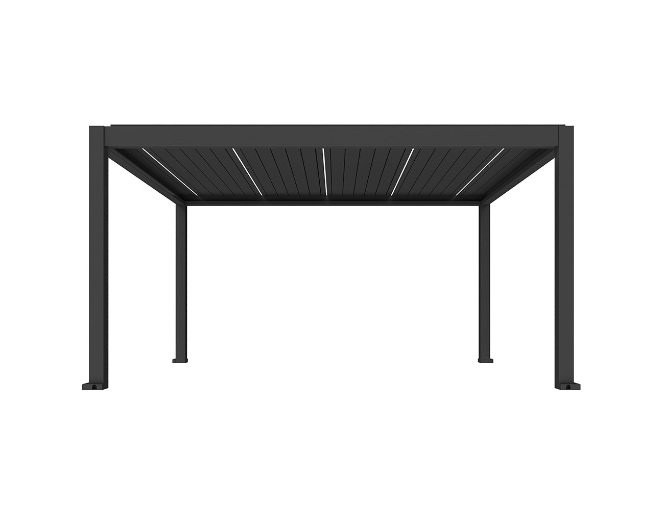 Tasman Motorised Freestanding Louvre Roof Aluminium Pergola Size: 5 x 3m Colour: Black