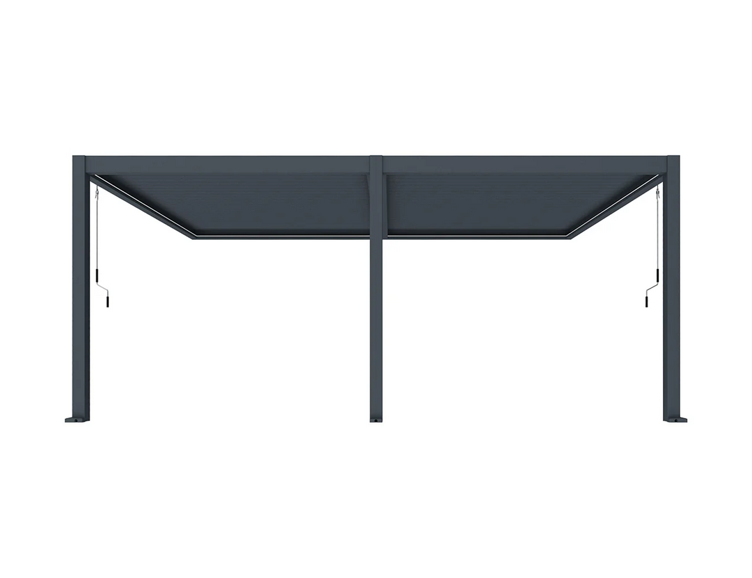 Caspian Manual Wall Mounted Louvre Roof Size: 3 x 2.9m Color: Black