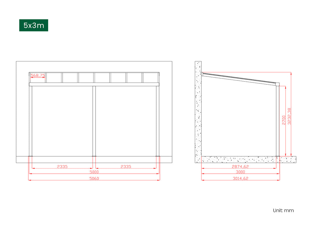 Coastal Patio Cover Collection Size: 3 x 3m Colour: White