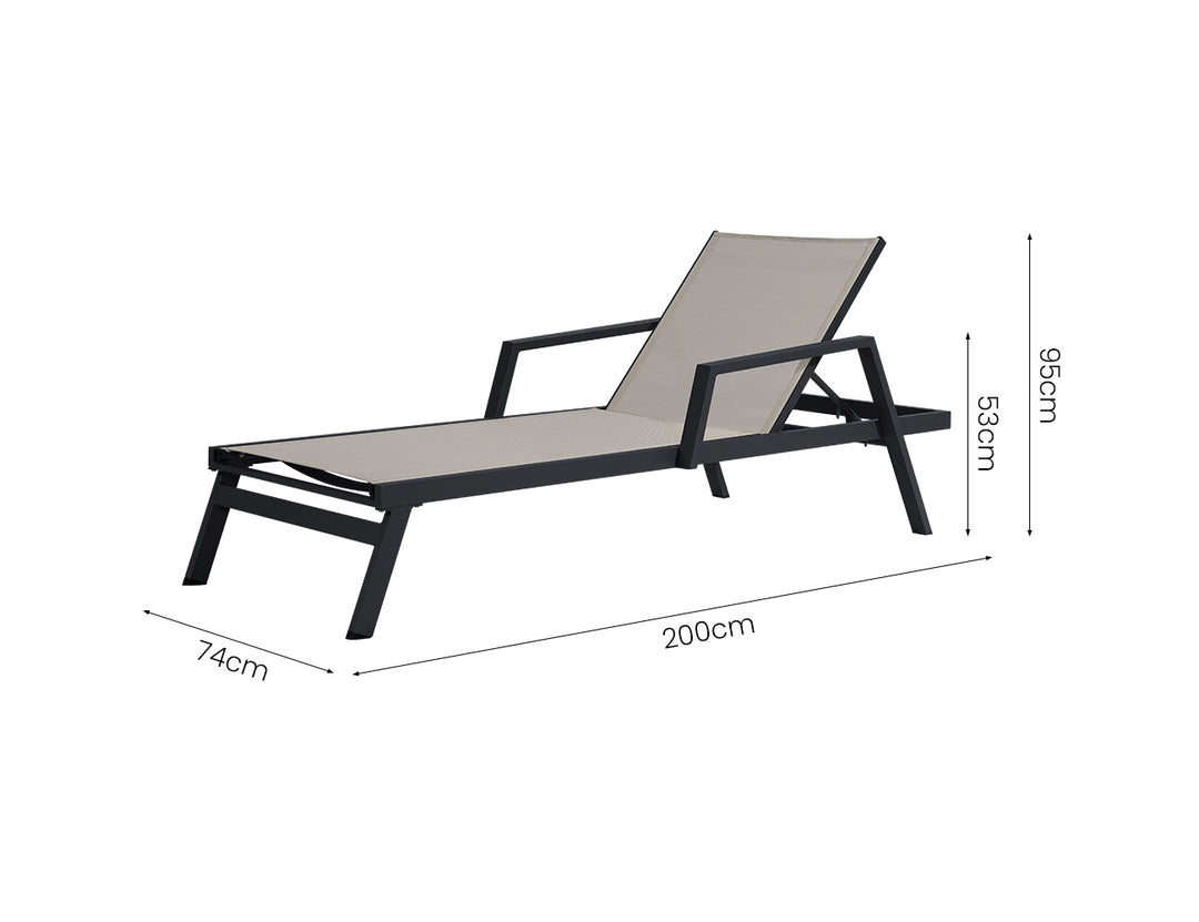 Dotterel Sun Lounger Colour: Grey