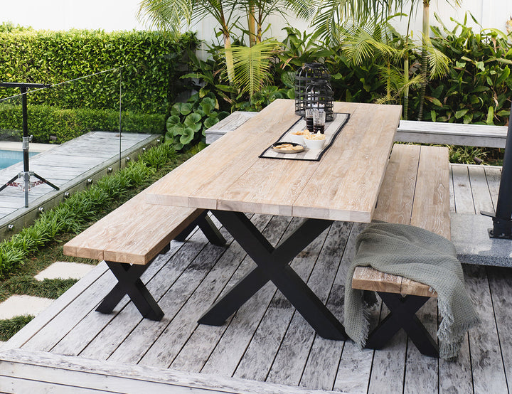 Fortico X-leg Teak Table 220cm