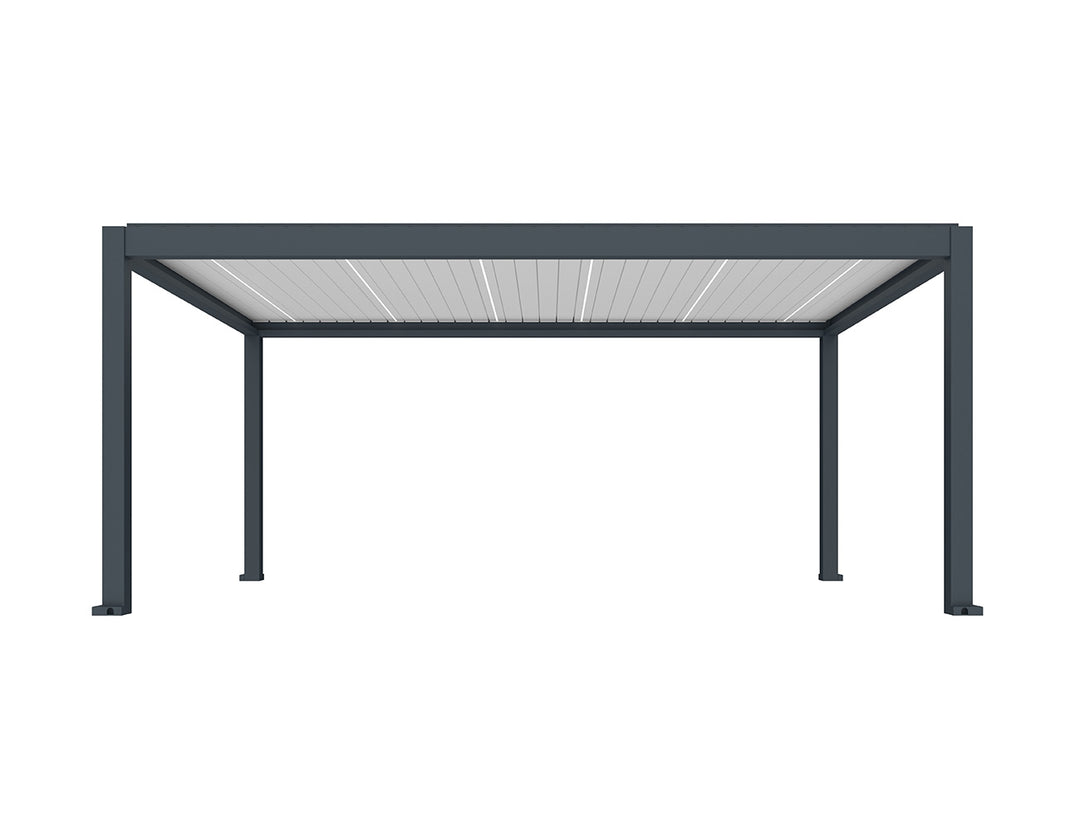 Tasman Motorised Freestanding Louvre Roof Aluminium Pergola Size: 5 x 3m Colour: Charcoal/White
