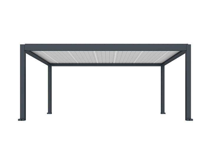 Tasman Motorised Freestanding Louvre Roof Aluminium Pergola Size: 5 x 3m Colour: Charcoal/White