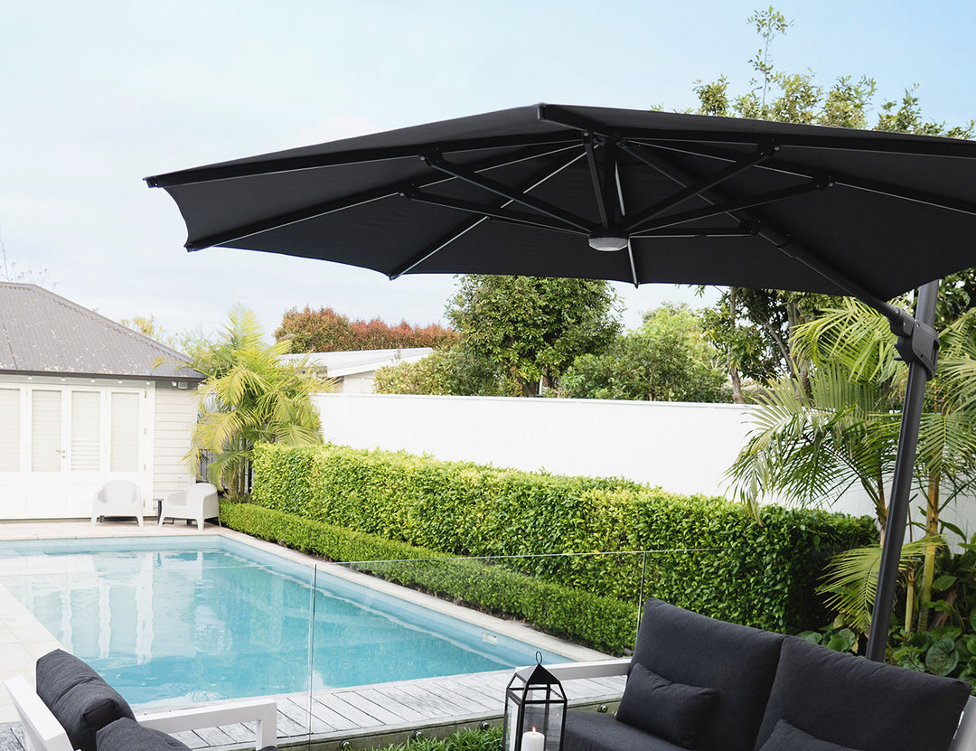 Agave 3m Round Cantilever Umbrella Colour: Black