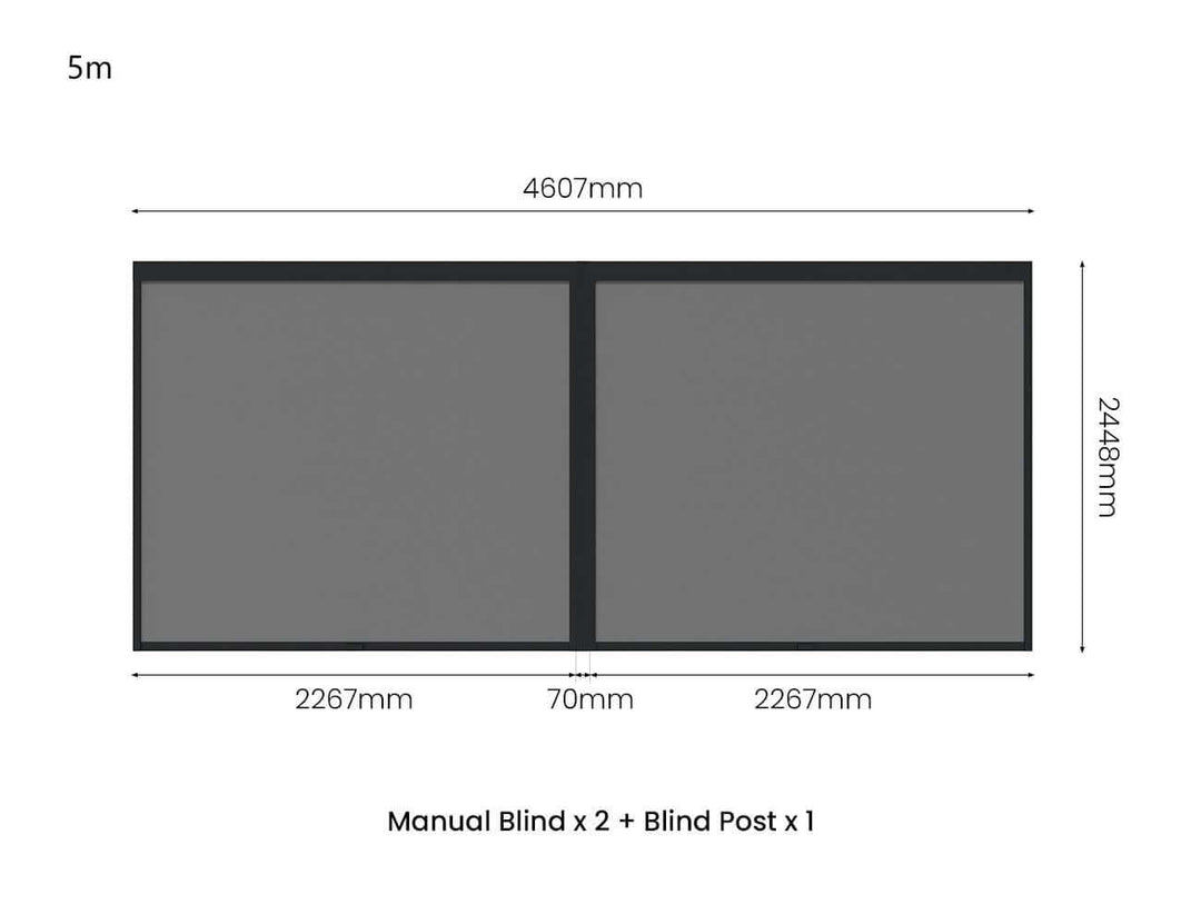 Tasman Freestanding Pergola Manual Retractable Shade Blind Size: 3m Color: Black