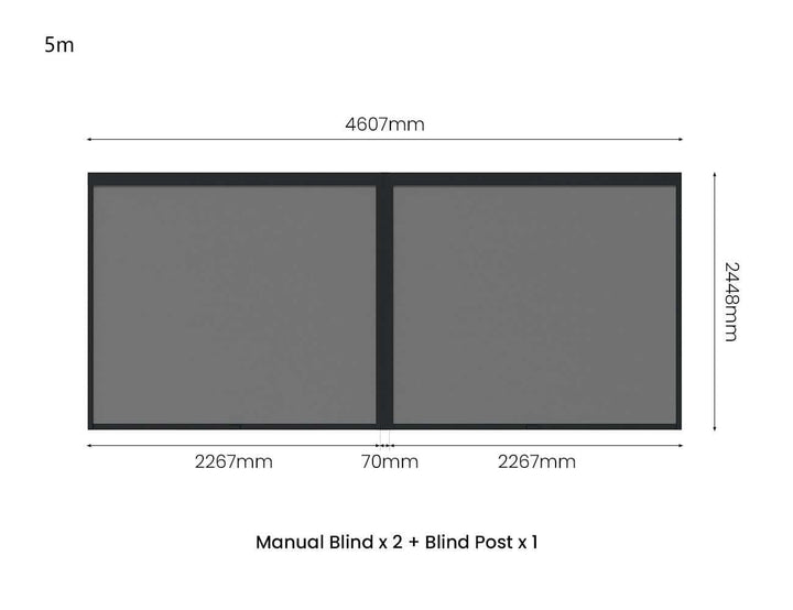 Tasman Freestanding Pergola Manual Retractable Shade Blind Size: 3m Color: Black