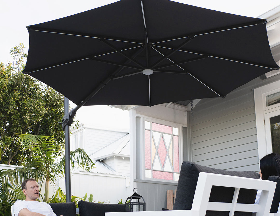 Agave 3m Round Cantilever Umbrella Colour: Black