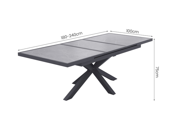 Ceramica Extendable Dining Table color: Dark Grey