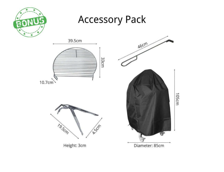 24" Kamado Ceramic Charcoal Grill With Bonus Accessory Pack Color: Black