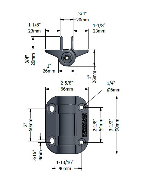 Adjustable Heavy Duty Gate Hinge - Pair Colour: Black