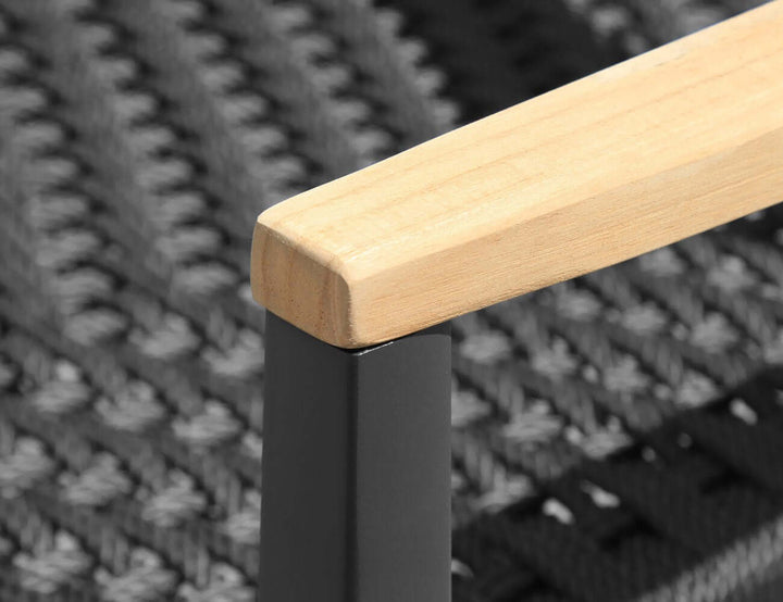Albatross 2.0 Aluminium and Rope Outdoor Dining Chair Color: Dark Grey