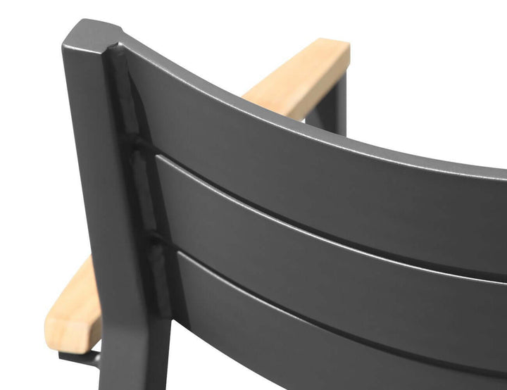 Albatross 2.0 Aluminium and Rope Outdoor Dining Chair Color: Dark Grey