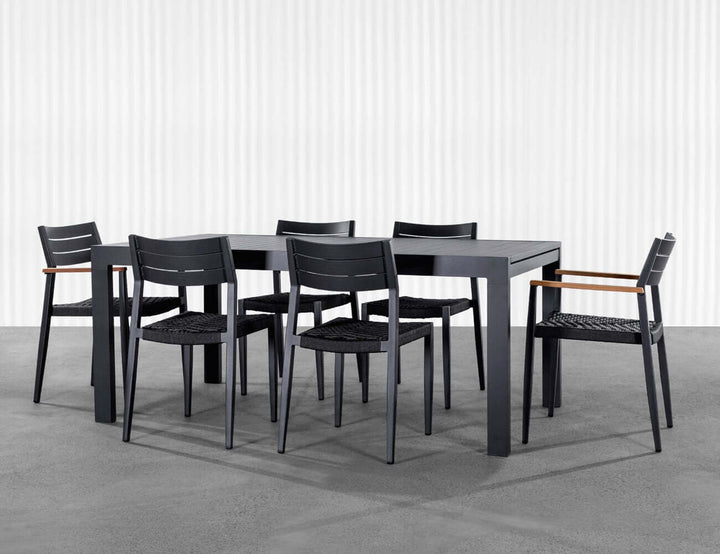 Albatross 2.0 Aluminium and Rope Outdoor Dining Chair Color: Dark Grey