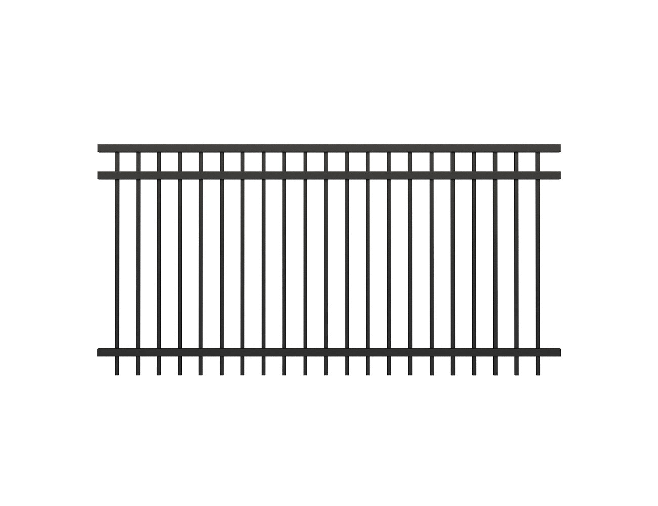 Aluminium Pool Fence Panel - Vertical(DIY) Size: 2.4 x 1.2m Color: Black