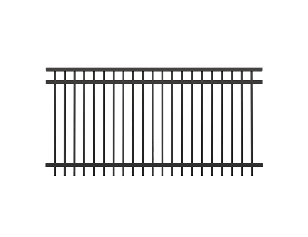 Aluminium Pool Fence Panel - Vertical(DIY) Size: 2.4 x 1.2m Color: Black