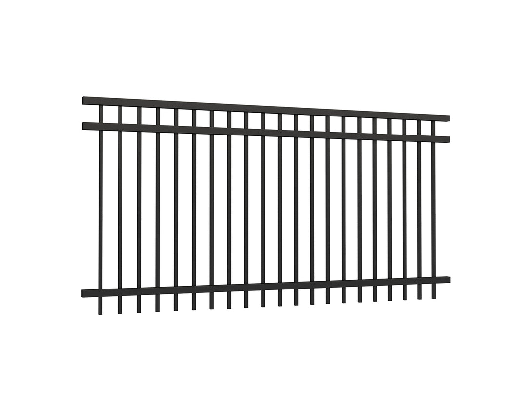 Aluminium Pool Fence Panel - Vertical(DIY) Size: 2.4 x 1.2m Color: Black