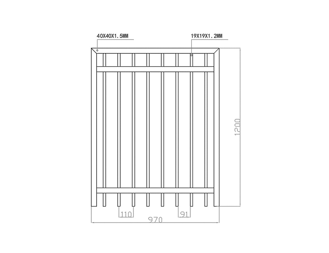 Aluminium Pool Gate Size: 0.97 x 1.2m Color: Black