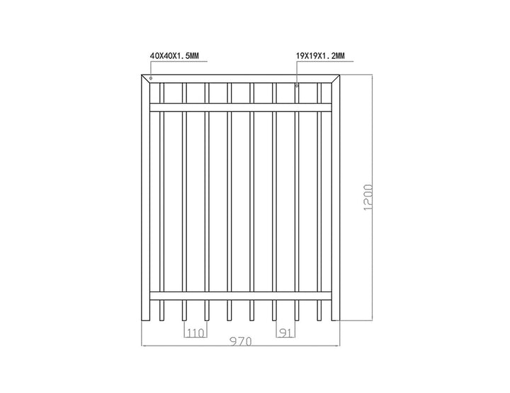 Aluminium Pool Gate Size: 0.97 x 1.2m Color: Black