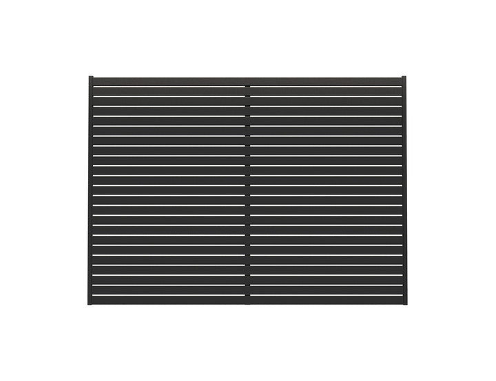 Aluminium Slat Privacy Fence Panel - Horizontal Size: 2.4 x 1.8m Color: Black