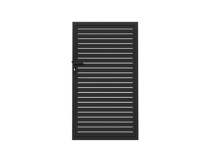 Aluminium Slat Privacy Gate Size: 1 x 1.8m Color: Black