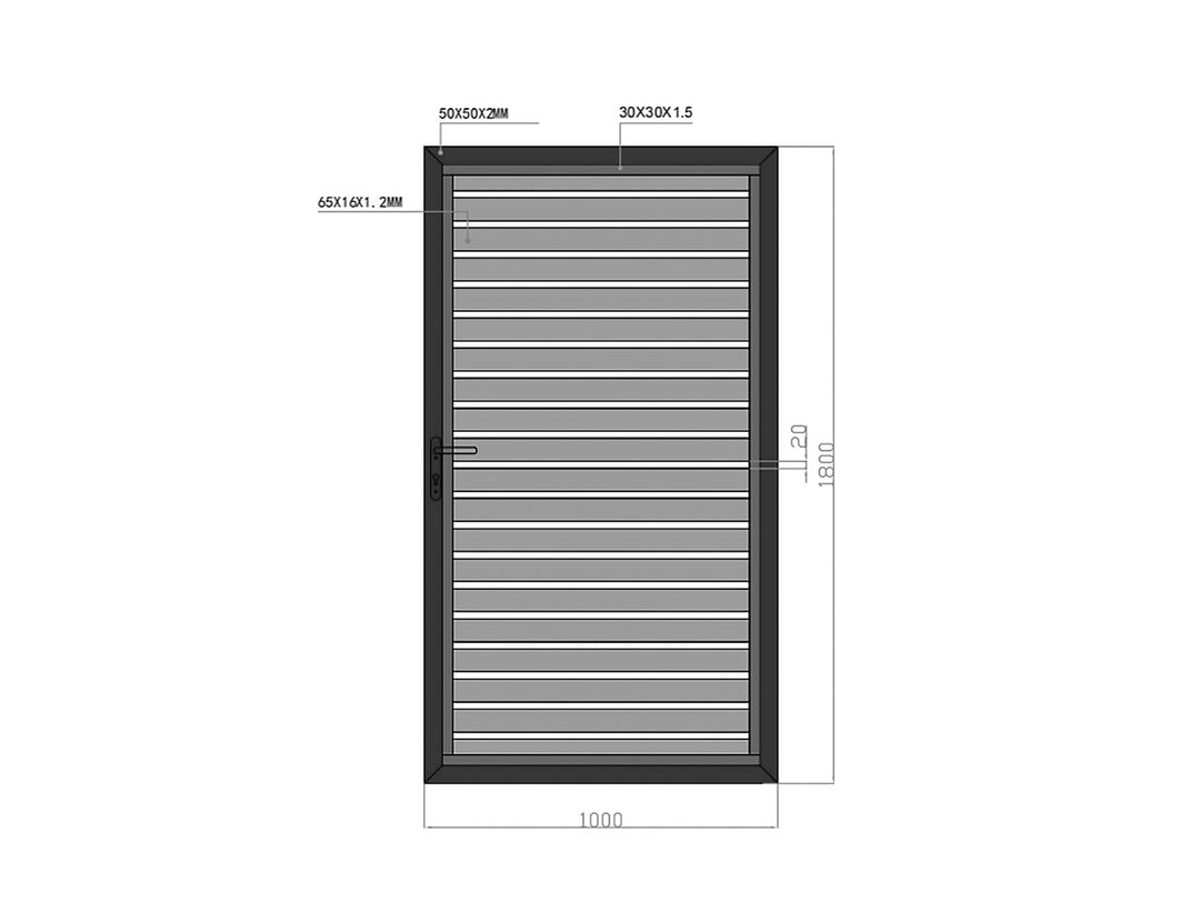Aluminium Slat Privacy Gate Size: 1 x 1.8m Color: Black