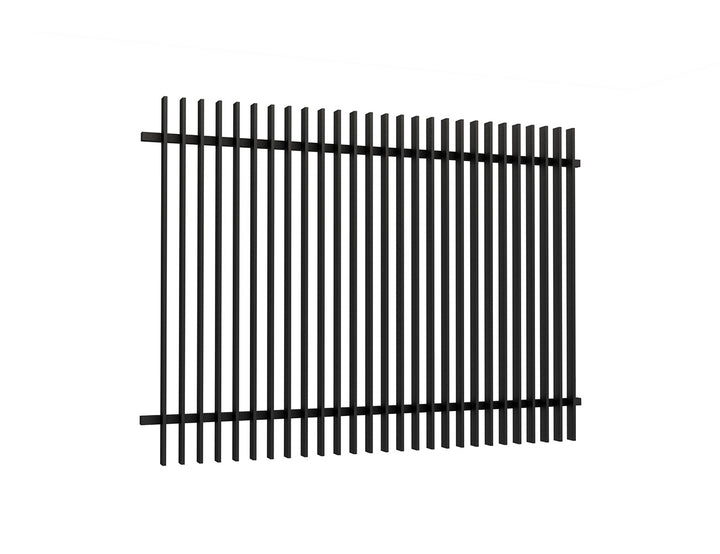 Aluminium Blade Fence Panel - Vertical(DIY) Size: 2.4 x 1.8m Color: Black