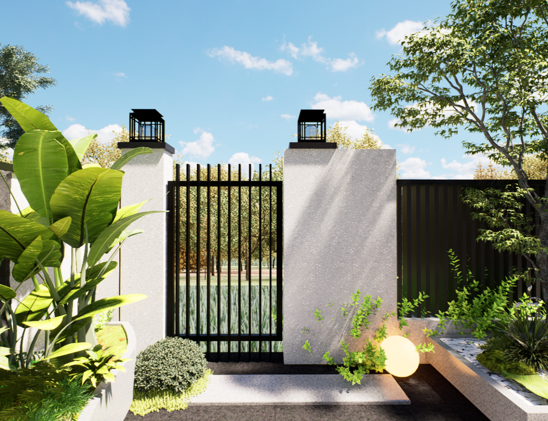 Aluminium Blade Gate Size: 0.97 x 1.8m Color: Black
