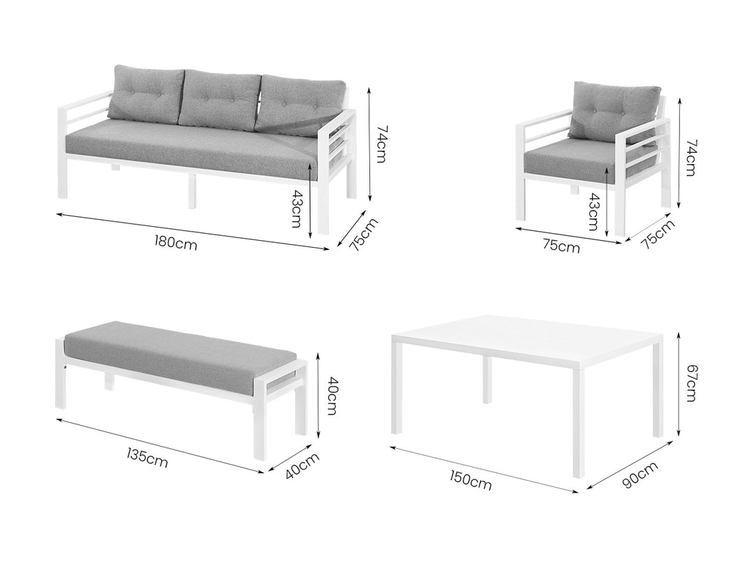 Egret 2.0 Aluminium Sofa 5pcs/Set