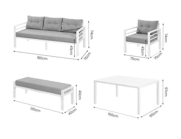Egret 2.0 Aluminium Sofa 5pcs/Set