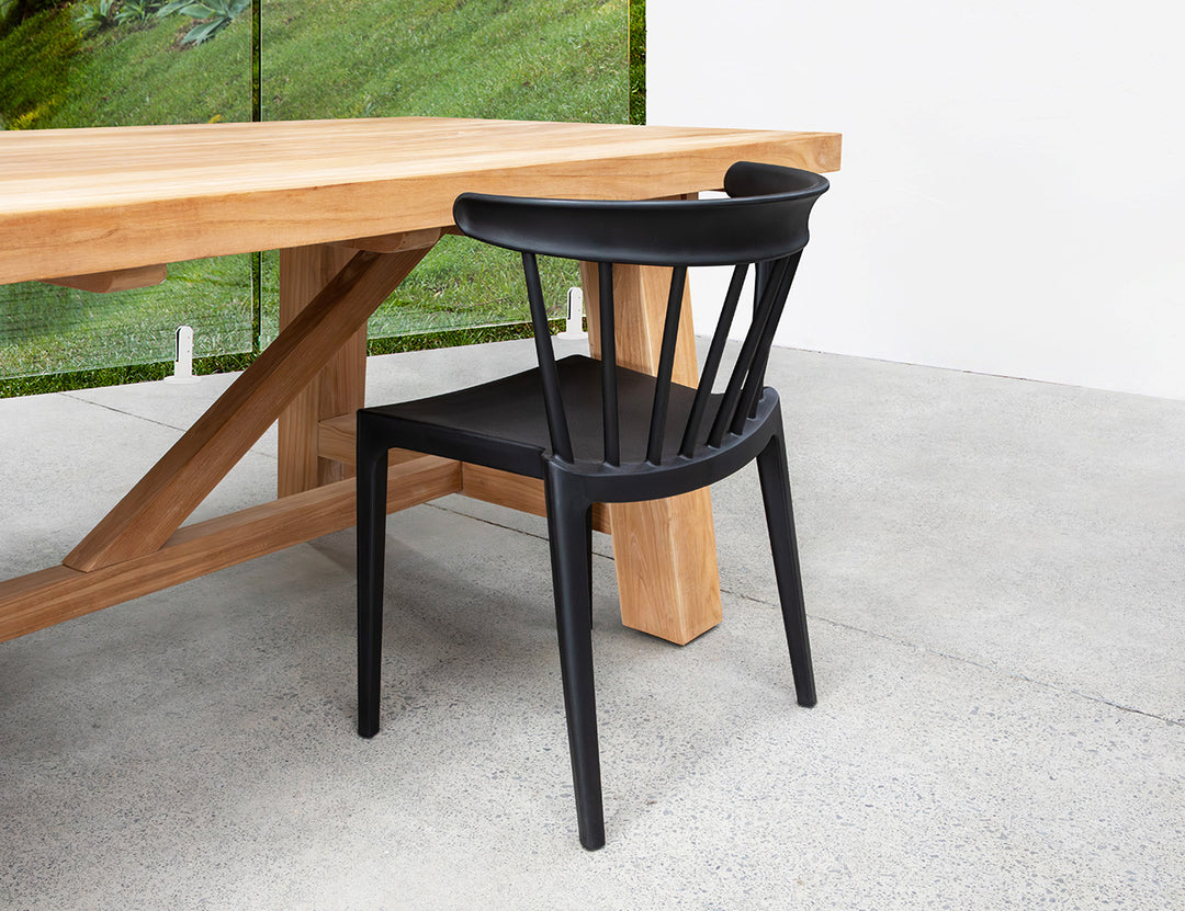 Amie Outdoor Patio Dining Chair Colour: Black