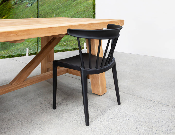 Amie Outdoor Patio Dining Chair Colour: Black