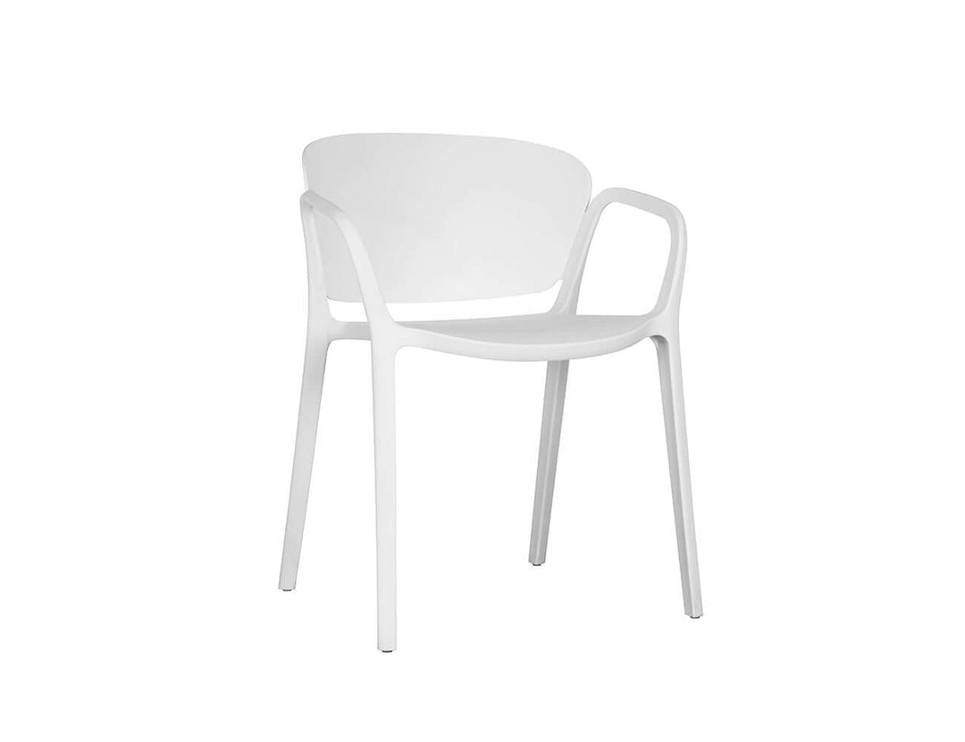 Andi Outdoor Patio Dining Armchair Color: White