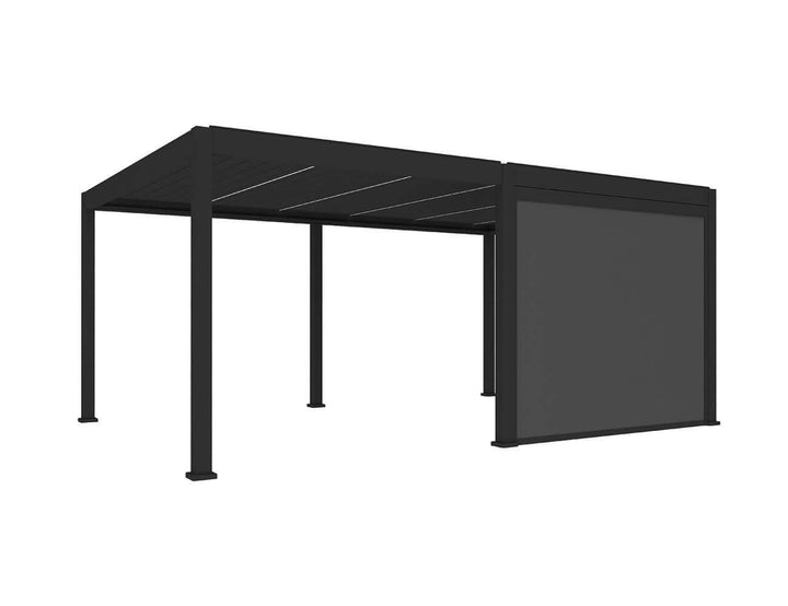 Baltic Freestanding Pergola Retractable Shade Blind 2.0 Size: 2m Colour: Black