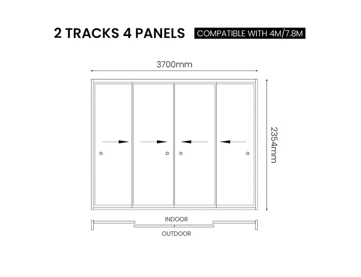 Frame Glass Sliding Door for Baltic Freestanding Pergola Size: 2m Colour: Black