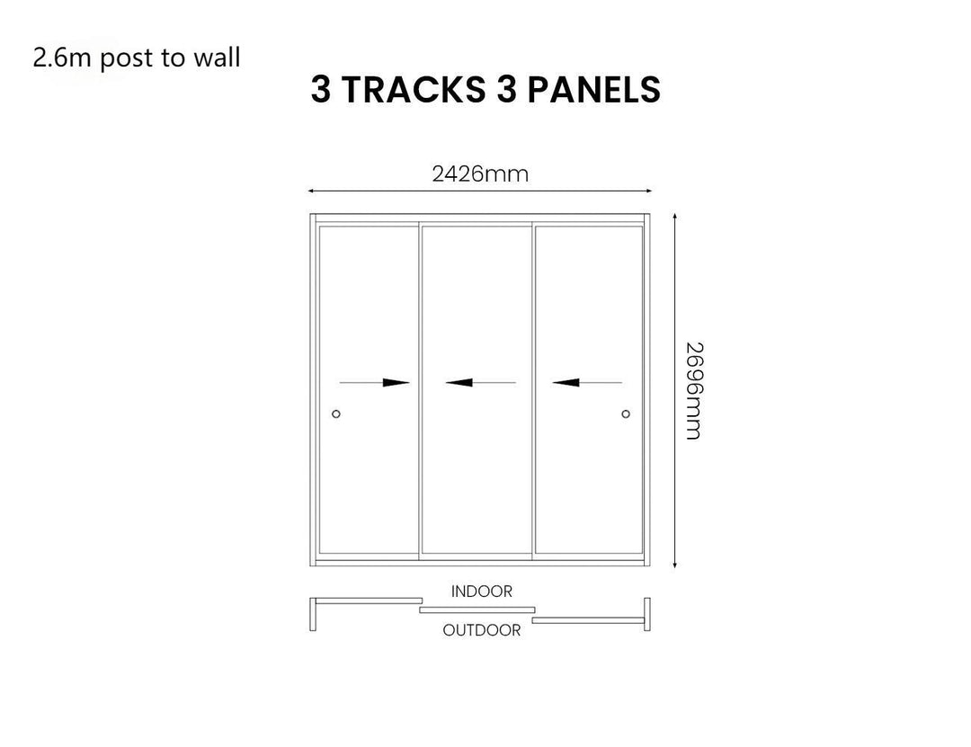 Glass Sliding Door For Baltic Wall Mounted Pergola