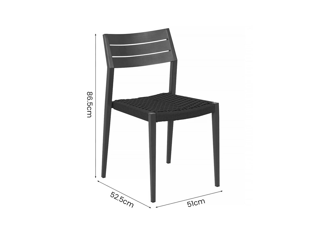 Passerine 2.0 Aluminium and Rope Outdoor Dining Chair Color: Dark Grey