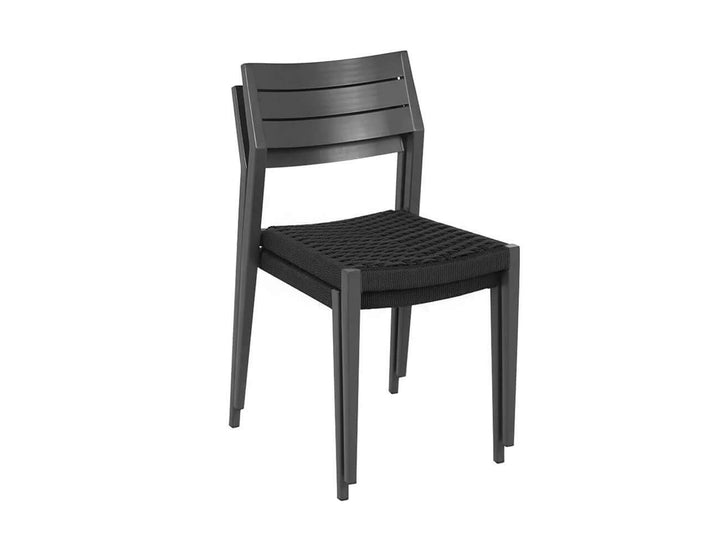 Passerine 2.0 Aluminium and Rope Outdoor Dining Chair Color: Dark Grey