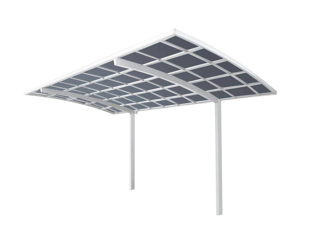 Single Carport-550x 280 x 316cm Frame Colour: White Panel Colour: Dark Grey