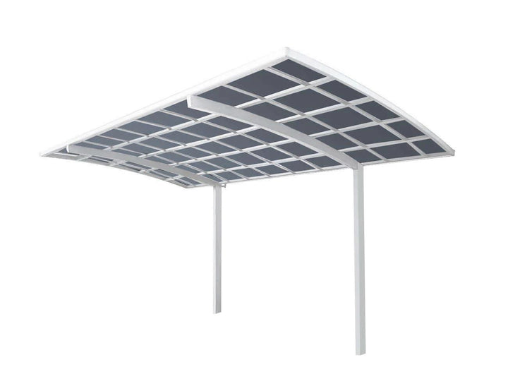 Single Carport-550x 280 x 316cm Frame Colour: White Panel Colour: Dark Grey
