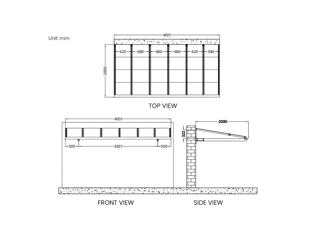 City Window / Door Awning Canopy Collection Size: 2 x 1.5m Frame Colour: Grey