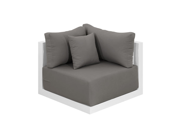 Ibis 2.0 Oversized Outdoor Corner Sofa Color: White Frame/ Taupe Fabric