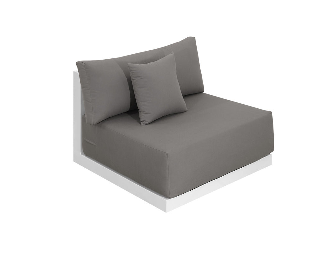 Ibis 2.0 Oversized Outdoor Centre Chair Color: White Frame/ Taupe Fabric