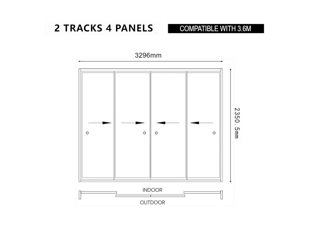Frame Glass Sliding door for Caribbean & Atlantic Freestanding & Caspian Series Pergola Size: 2.5m Colour: Black