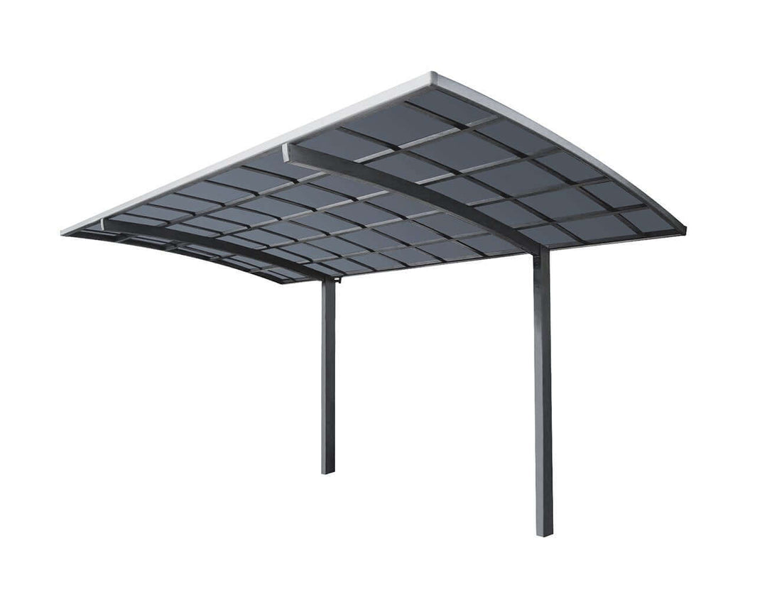 Single Carport-550x 280 x 316cm Frame Colour: Grey Panel Colour: Dark Grey